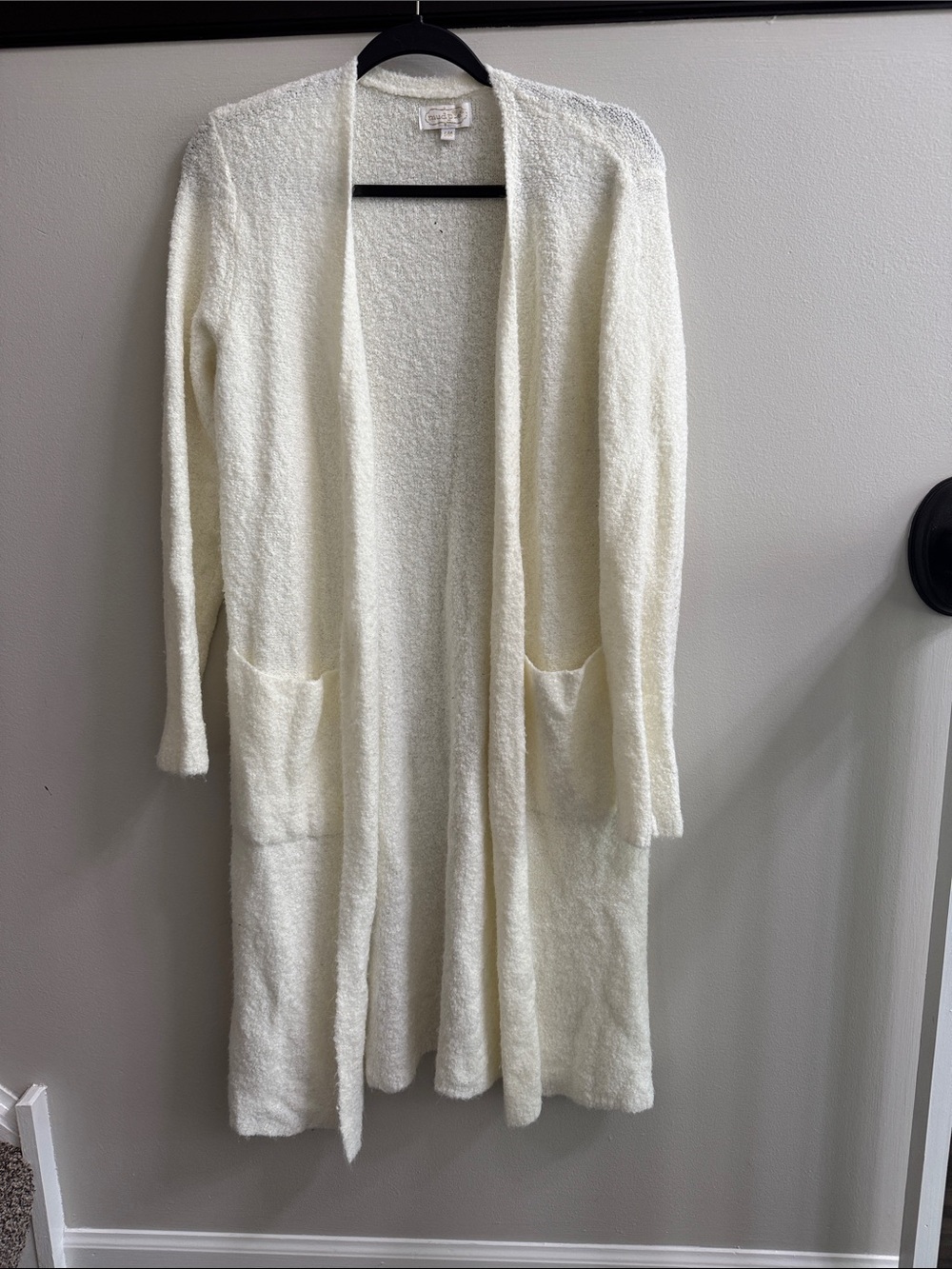 Mud Pie Ivory Open-Front Long Cardigan